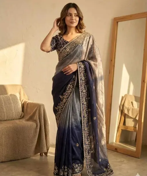 Kc 2096 Soft Frendy Chiffon Beautiful Sequence Worked Designer Saree Collection