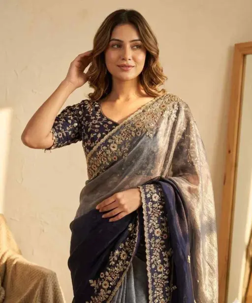 Kc 2096 Soft Frendy Chiffon Beautiful Sequence Worked Designer Saree Collection