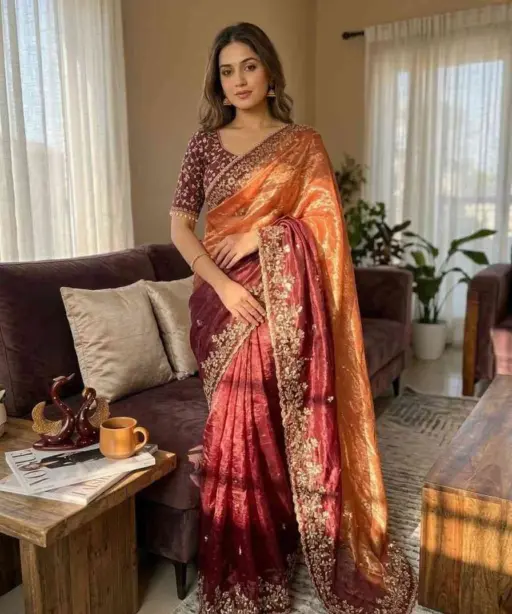 Kc 2096 Soft Frendy Chiffon Beautiful Sequence Worked Designer Saree Collection