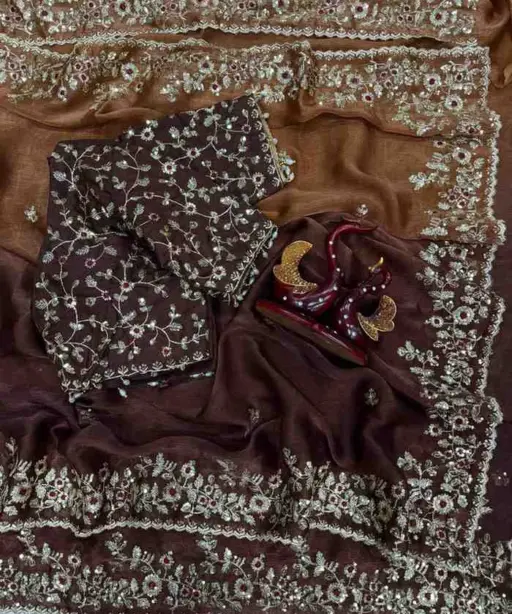 Kc 2096 Soft Frendy Chiffon Beautiful Sequence Worked Designer Saree Collection