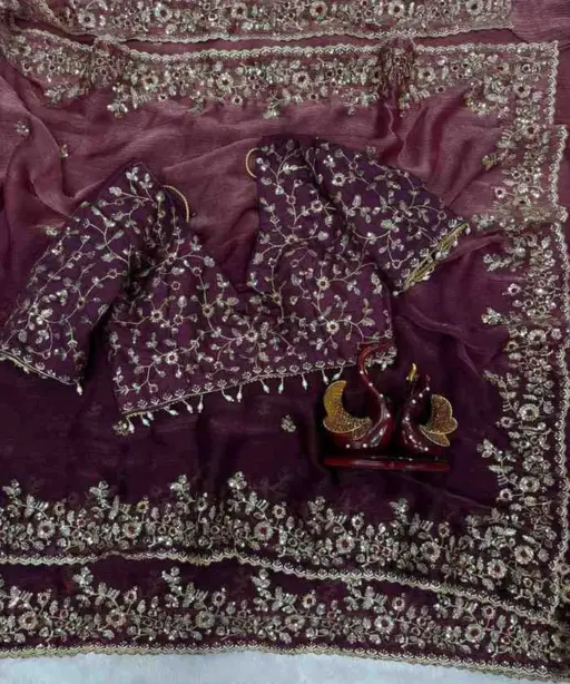 Kc 2096 Soft Frendy Chiffon Beautiful Sequence Worked Designer Saree Collection