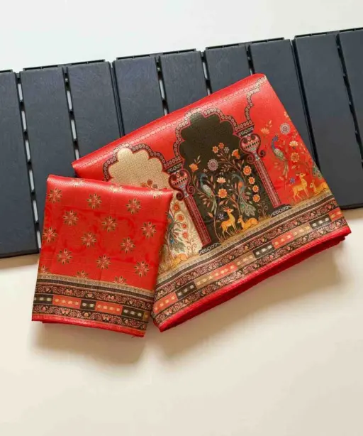 Kc 211 Pure Dola Silk Digital Printed Traditional Wear Saree Collection