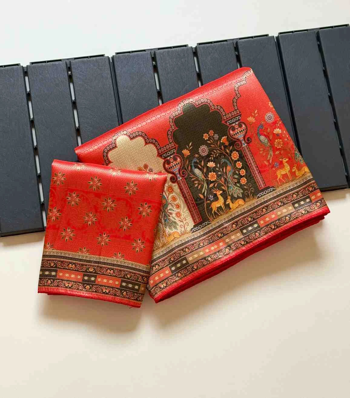 Kc 211 Pure Dola Silk Digital Printed Traditional Wear Saree Collection