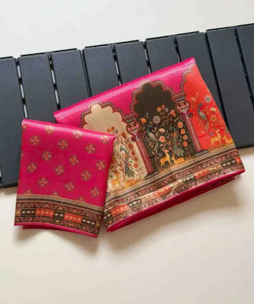 Kc 211 Pure Dola Silk Digital Printed Traditional Wear Saree Collection