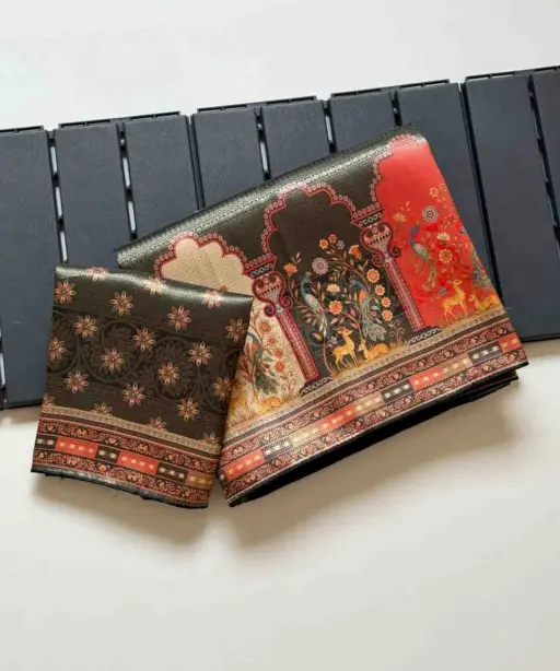 Kc 211 Pure Dola Silk Digital Printed Traditional Wear Saree Collection