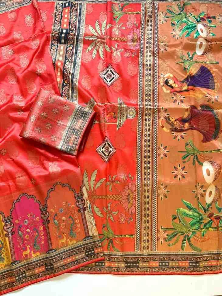 Kc 211 Pure Dola Silk Digital Printed Traditional Wear Saree Collection