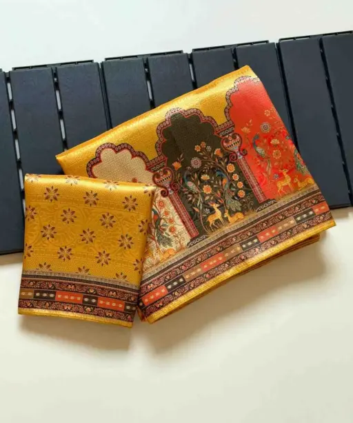 Kc 211 Pure Dola Silk Digital Printed Traditional Wear Saree Collection