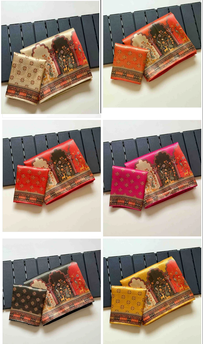 Kc 211 Pure Dola Silk Digital Printed Traditional Wear Saree Collection