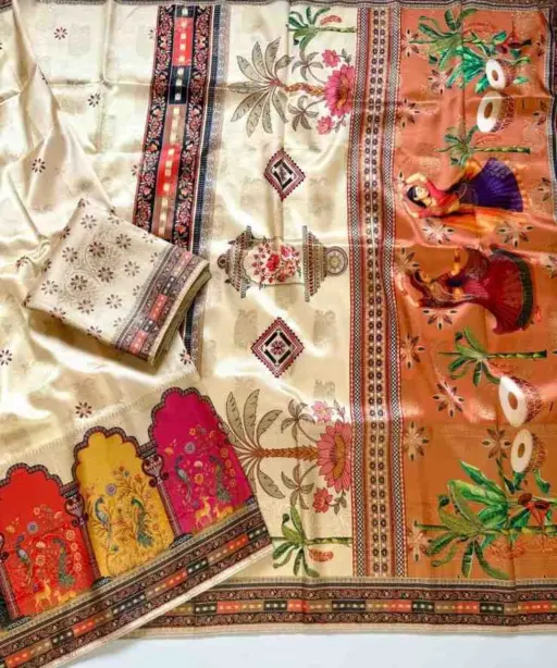 Kc 211 Pure Dola Silk Digital Printed Traditional Wear Saree Collection