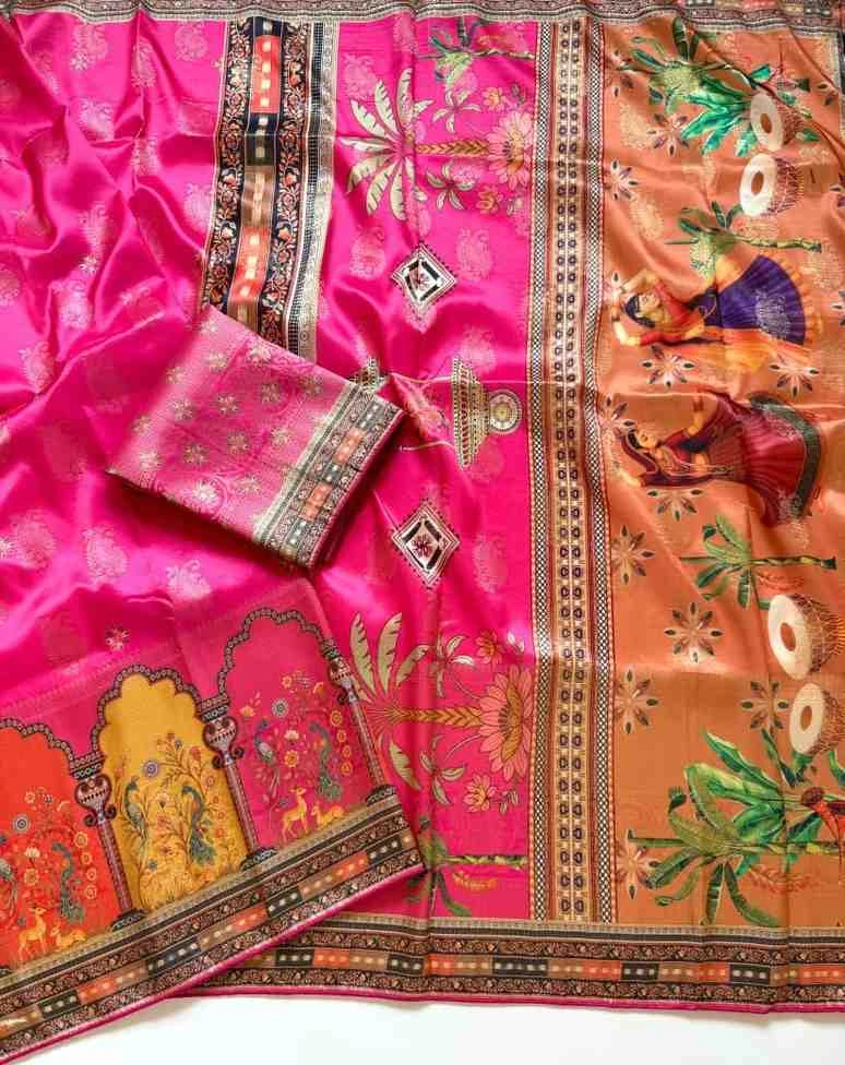 Kc 211 Pure Dola Silk Digital Printed Traditional Wear Saree Collection