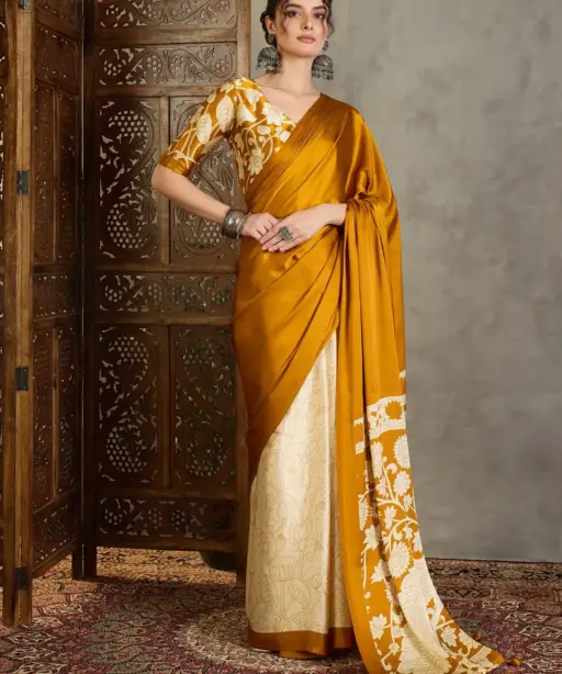 Lux Vol 26 Semi Modal Ajrakh Printed Saree Collection