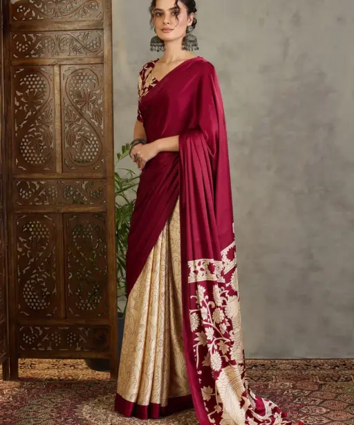 Lux Vol 26 Semi Modal Ajrakh Printed Saree Collection