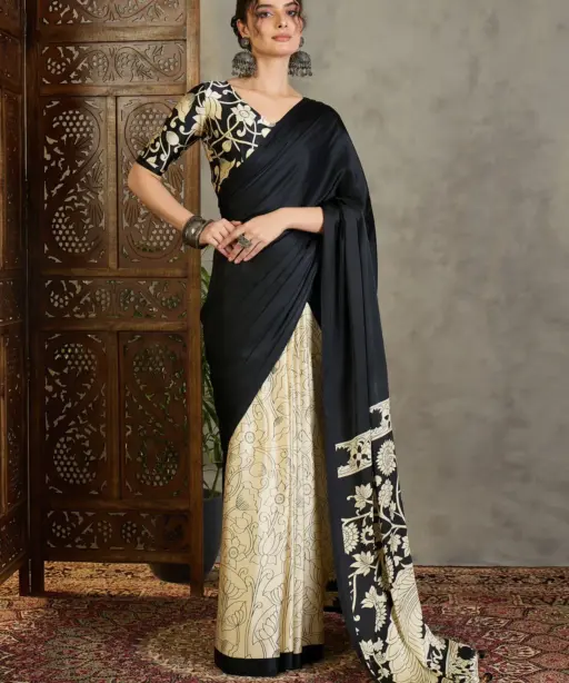 Lux Vol 26 Semi Modal Ajrakh Printed Saree Collection