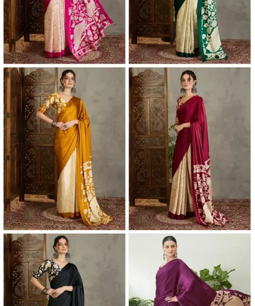Lux Vol 26 Semi Modal Ajrakh Printed Saree Collection