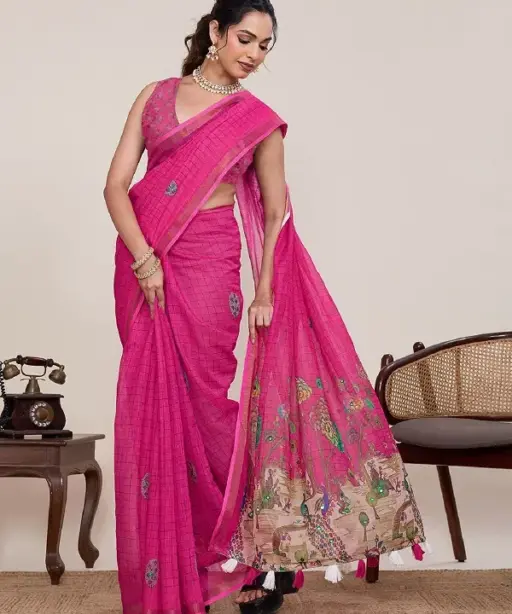 Maahi 217 Linen Printed Casual Wear Fancy Saree Collection
