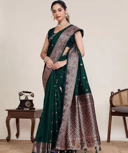 Maahi 218 Banarasi Silk Zari Weaving Party Wear Saree Collection