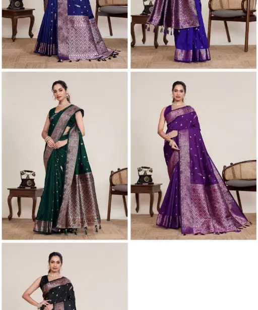 Maahi 218 Banarasi Silk Zari Weaving Party Wear Saree Collection