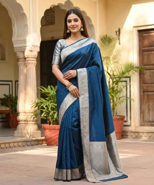 Mb 3322 Premium Banarasi Gala Silk Zari Weaving Sarees