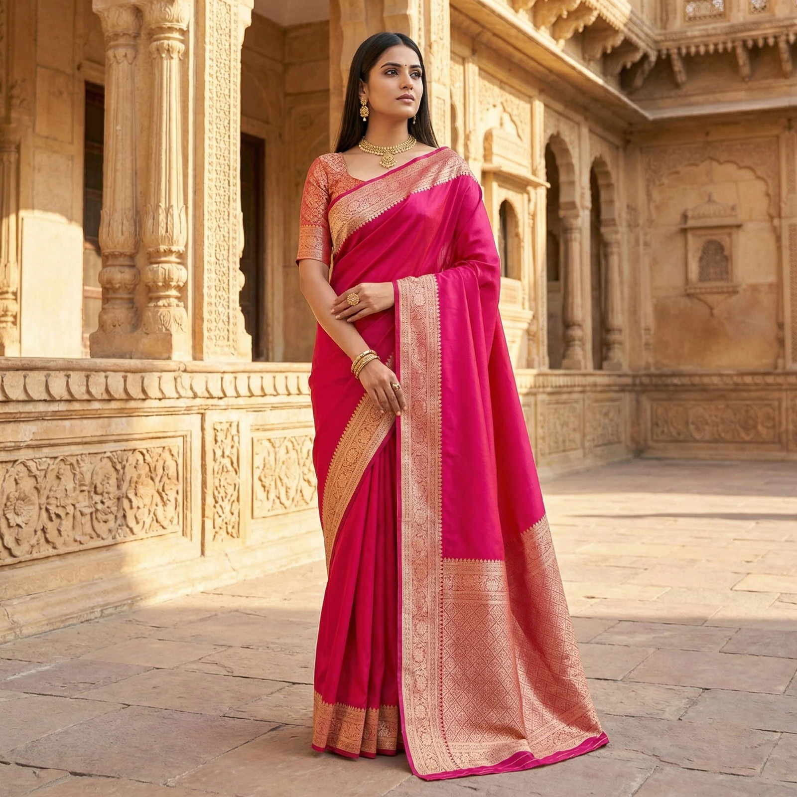 Mb 3322 Premium Banarasi Gala Silk Zari Weaving Sarees