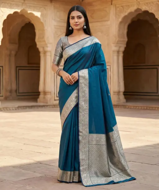 Mb 3322 Premium Banarasi Gala Silk Zari Weaving Sarees
