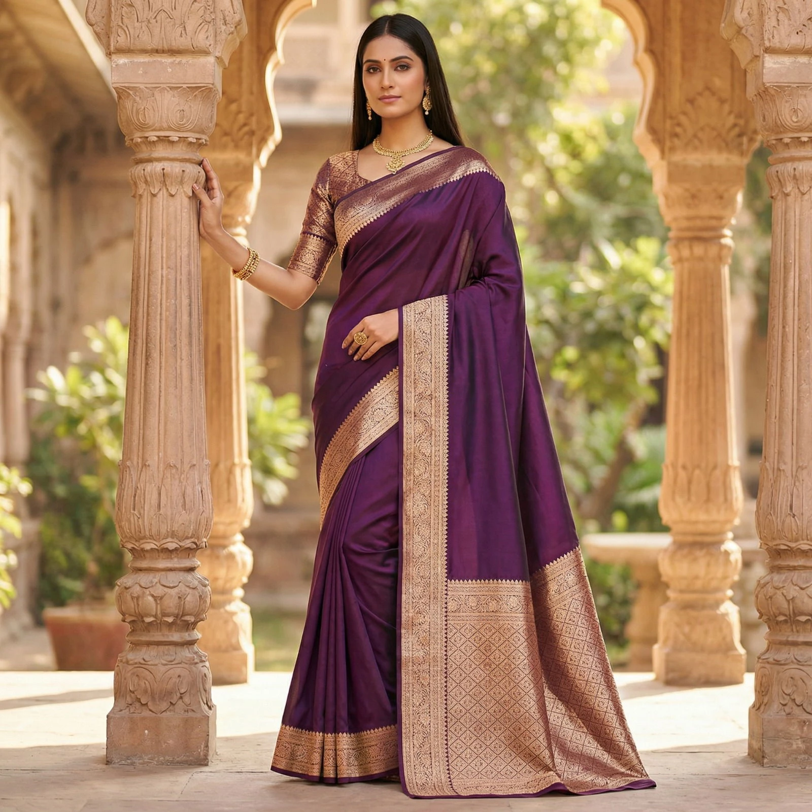 Mb 3322 Premium Banarasi Gala Silk Zari Weaving Sarees