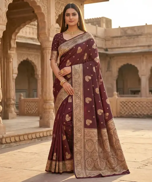 Mb 3323 Pure Banarasi Silk Zari Weaving Traditional Saree Collection