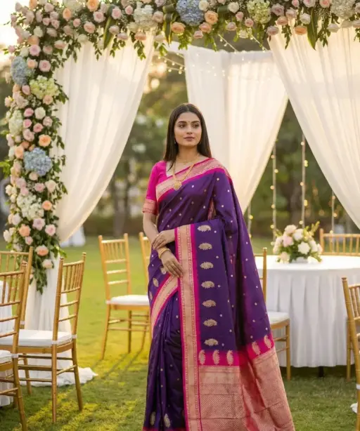 Nx Mango Soft Banarasi Zari Weaving Fancy Silk Saree Collection