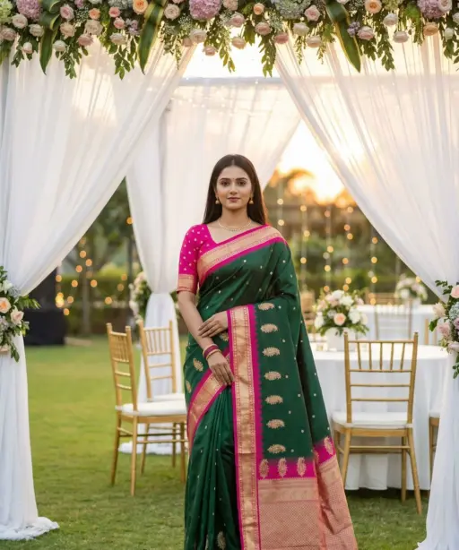 Nx Mango Soft Banarasi Zari Weaving Fancy Silk Saree Collection