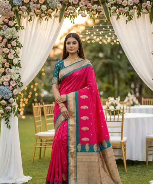 Nx Mango Soft Banarasi Zari Weaving Fancy Silk Saree Collection