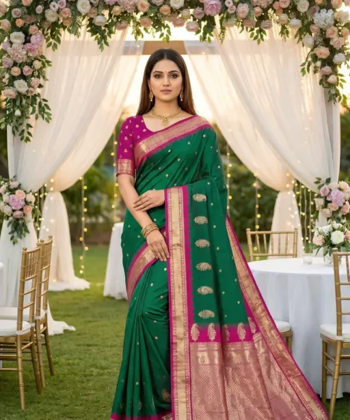 Nx Mango Soft Banarasi Zari Weaving Fancy Silk Saree Collection