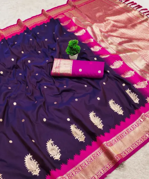 Nx Mango Soft Banarasi Zari Weaving Fancy Silk Saree Collection