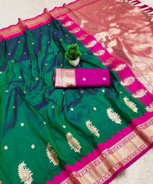 Nx Mango Soft Banarasi Zari Weaving Fancy Silk Saree Collection