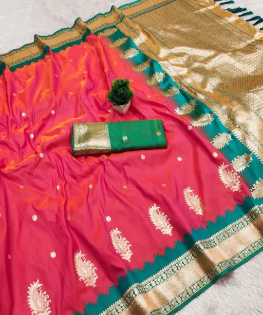 Nx Mango Soft Banarasi Zari Weaving Fancy Silk Saree Collection