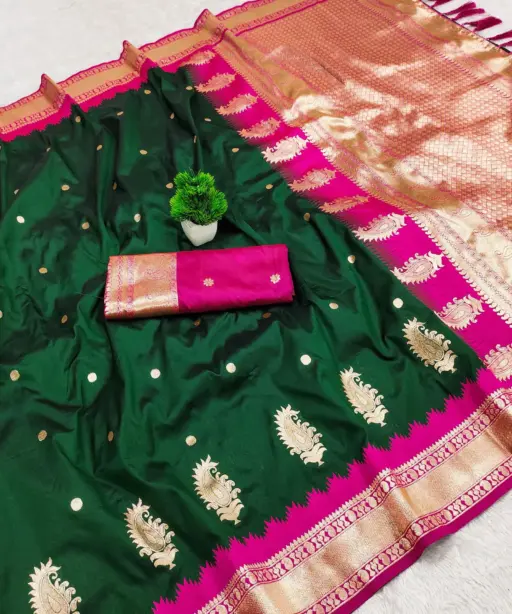 Nx Mango Soft Banarasi Zari Weaving Fancy Silk Saree Collection