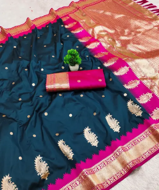 Nx Mango Soft Banarasi Zari Weaving Fancy Silk Saree Collection