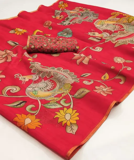 Rajyog Chanderi 21 to 24 Chanderi Linen Kalamkari Printed Saree Collection