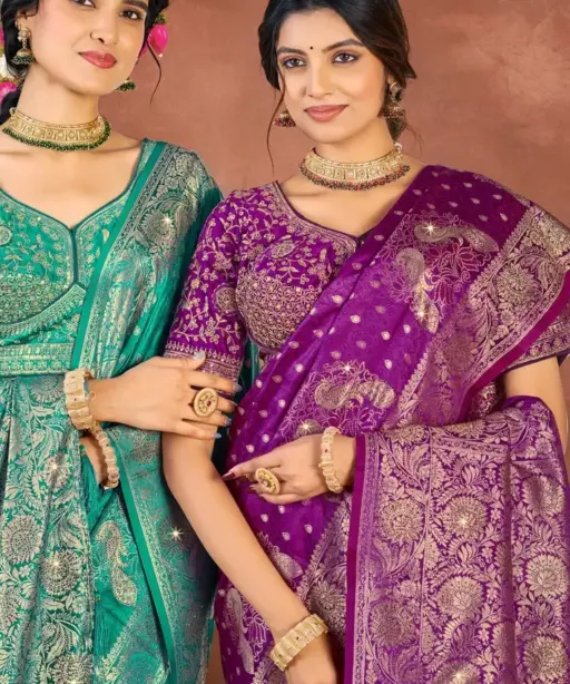 Saroj Royal Taj Satin Saroski Vol 1 Satin Silk Wedding Wear Saree Collection