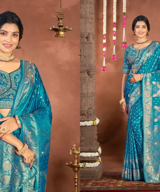 Saroj Royal Taj Satin Saroski Vol 1 Satin Silk Wedding Wear Saree Collection