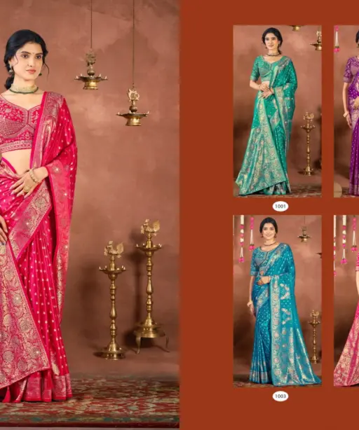 Saroj Royal Taj Satin Saroski Vol 1 Satin Silk Wedding Wear Saree Collection
