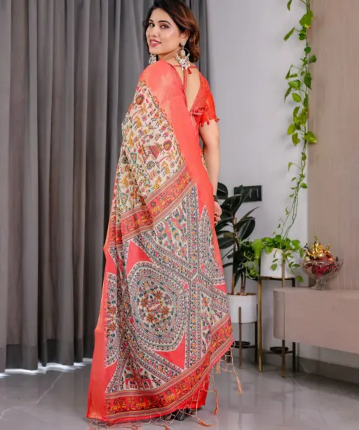 Shc 01 to 07 Pure Handloom Linen Floral Printed Saree Collection