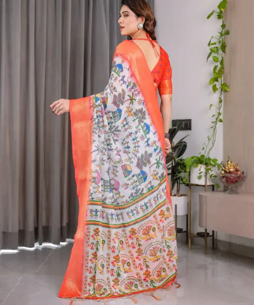 Shc 01 to 07 Pure Handloom Linen Floral Printed Saree Collection