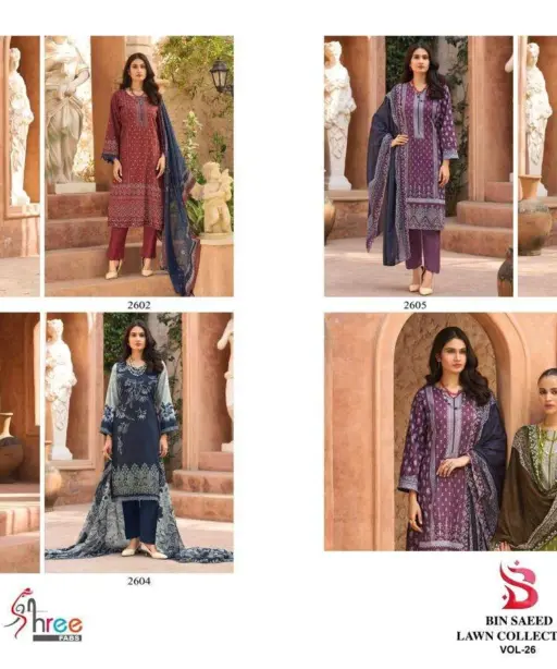 Shree Fab Bin Saeed Lawn Collection Vol 26