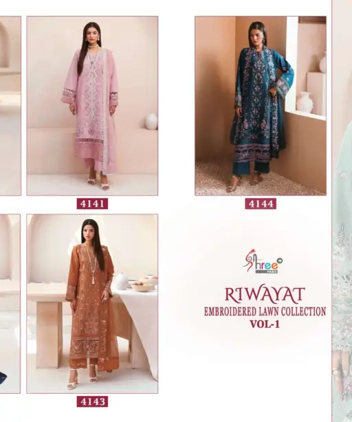 Shree Fab Riwayat Embroidered Lawn Collection Vol 1